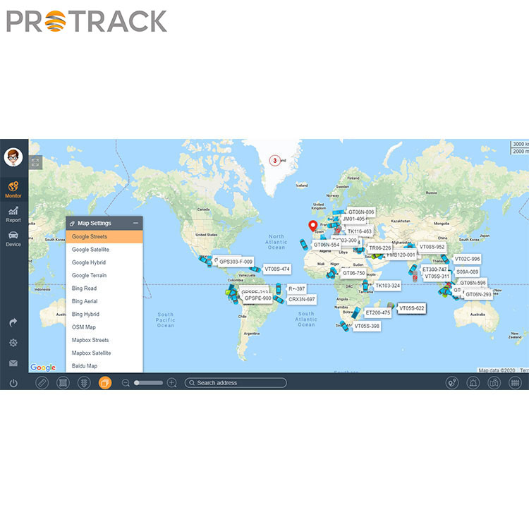 Online platforma na sledovanie softvéru GPS pre flotilu